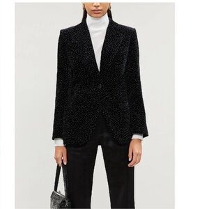 NWT Theory blazer size 6 black/white dot velvet